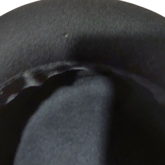 Amanda Smith Black 100% Wool Pork Pie Fedora Derby Hat - Picture 4 of 6